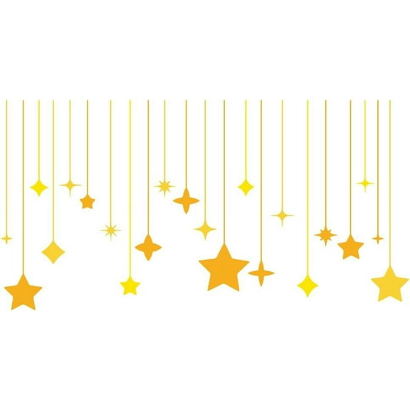 Hanging Stars Wall Sticker Colorful Stars Wall Decals Peel and Stick Vinyl Cute Wall Decoration Removable DIY Home Decor Art for s Bedroom Living Room Nursery