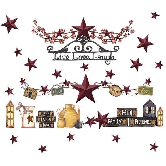 PVC Wall Stickers Wall Decoration Star Pattern 1180x390mm DIY
