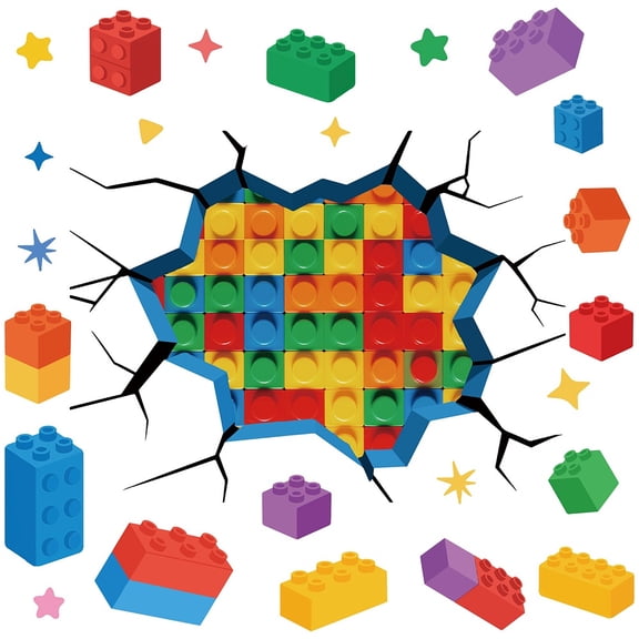 PVC Wall Stickers Wall Decorations Building Block 400x600mm
