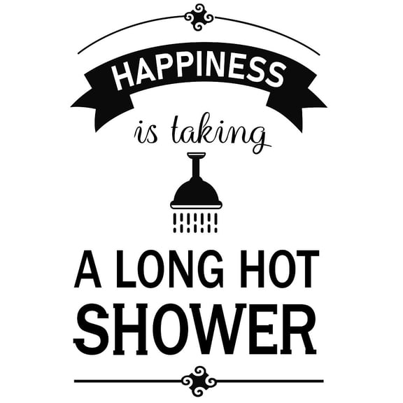 PVC Wall Stickers for Bathroom Decoration Word 590x400mm DIY