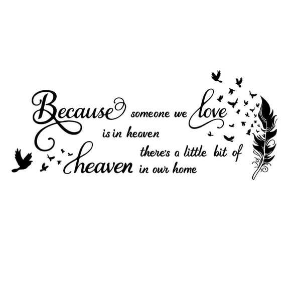 PVC Wall Stickers for Home Living Room Bedroom Decoration Black Feather Pattern 770x350mm