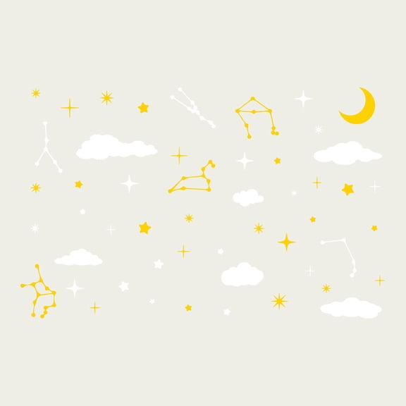 PVC Wall Stickers for Home Living Room Bedroom Wall Decoration Star Pattern 350x400mm 2 sheets/set DIY
