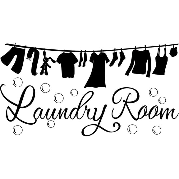 PVC Wall Stickers for Laundry Room Decoration Clothes Pattern 310x590mm