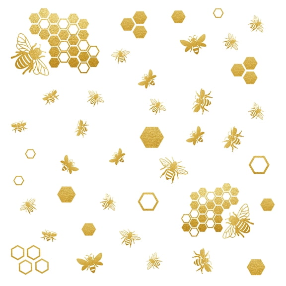 PVC Wall Stickers for Wall Decoration Bees Pattern 900x290mm