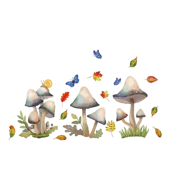 PVC Wall Stickers for Wall Decoration Mushroom Pattern 390x820mm