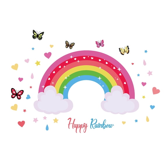 PVC Wall Stickers for Wall Decoration Rainbow Pattern 320x560mm
