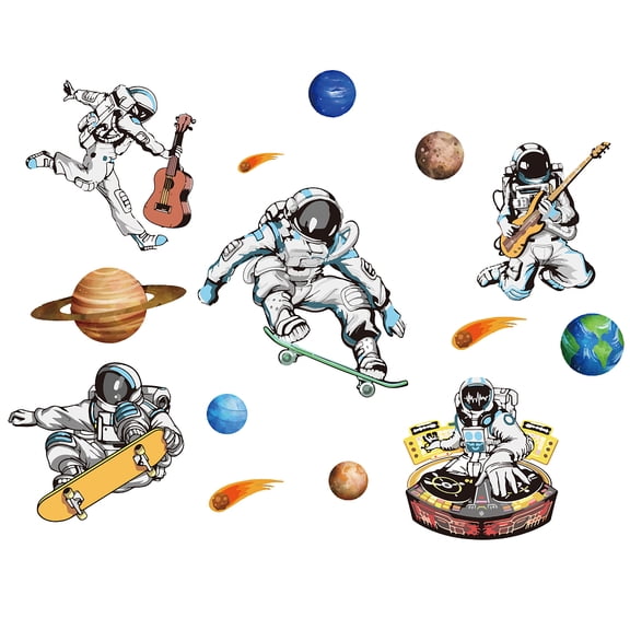 PVC Wall Stickers for Wall Decoration Space Theme Pattern 390x900mm 2pcs/set 1set