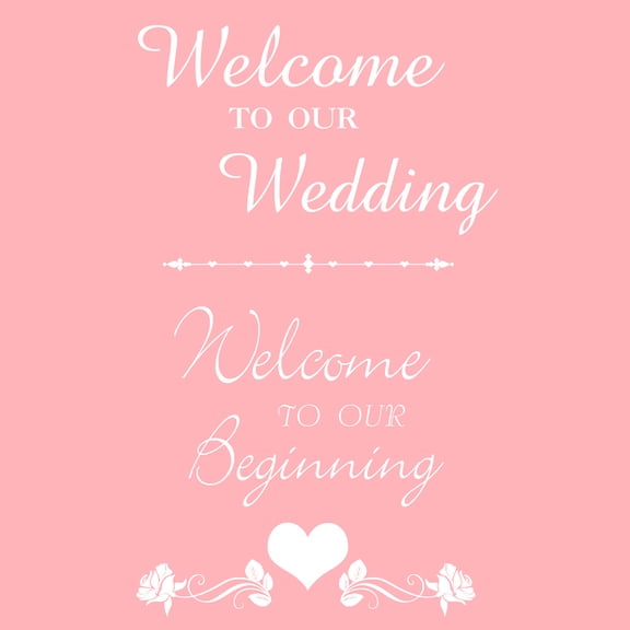 PVC Wall Stickers for Wall Decoration Wedding Theme Word 840x370mm DIY