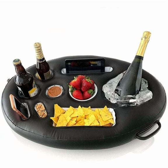 PVC Water Inflatable Ice Bar Tray on Water Inflatable Drink Cup Holder Party Beverage Drink Holder, 71x50cm