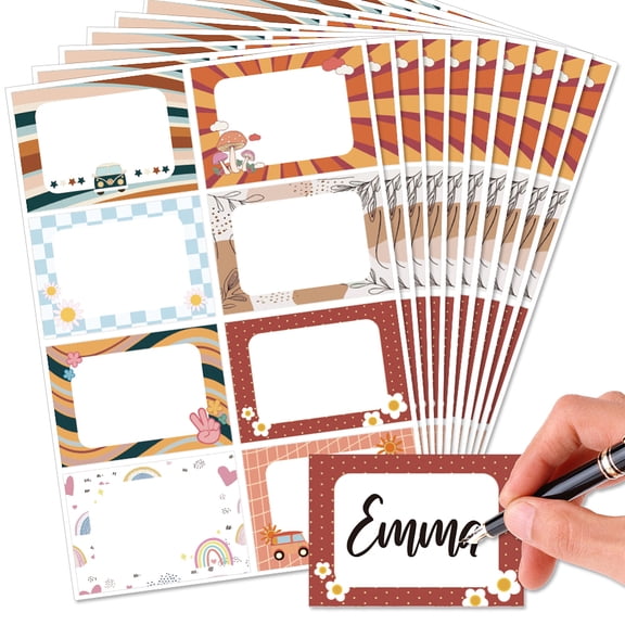 PVC Waterproof Blank Label Stickers Writable Adhesive Label Rectangle Mixed Shapes Sticker: 85x60mm 8pcs/sheet DIY