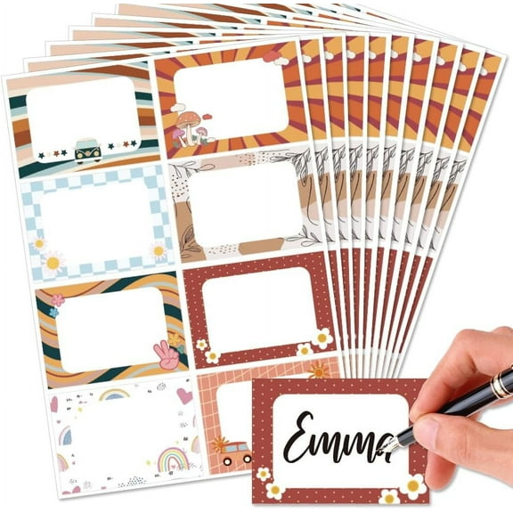 PVC Waterproof Blank Label Stickers Writable Adhesive Label Rectangle Musical Instruments Sticker: 85x60mm 8pcs/sheet diy