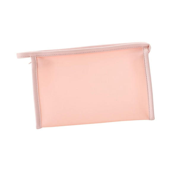 PVC Waterproof Makeup Bag Cosmetic Makeup Bags Large Opening Toiletry Bag Makeup Organizer for Gym Toiletries Bathroom Women Pink