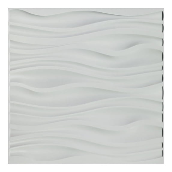 Art3d Wave Design IV 19.7 in. x 19.7 in. PVC 3D Wall Panel (12-Pack ...