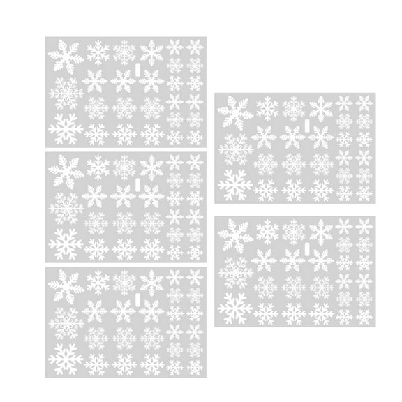 PVC White Snowflake Sticker 27 Pcs/Sheet Static Electricity Removable Decal