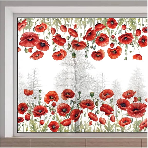 PVC Window Static Stickers Rectangle Shape for Window Decoration August 380x1160mm