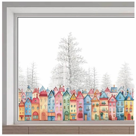 PVC Window Static Stickers Rectangle Shape for Window Decoration House 380x1160mm for DIY