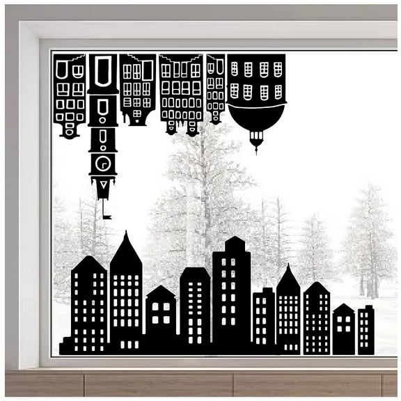 PVC Window Static Stickers Rectangle Shape for Window Decoration House 380x1160mm