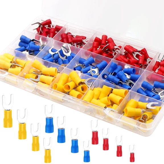 PVC Wire Terminals set Easy Install Cold Press Connectors Secure Wiring Electrical Connectors set Insulated Cold Press