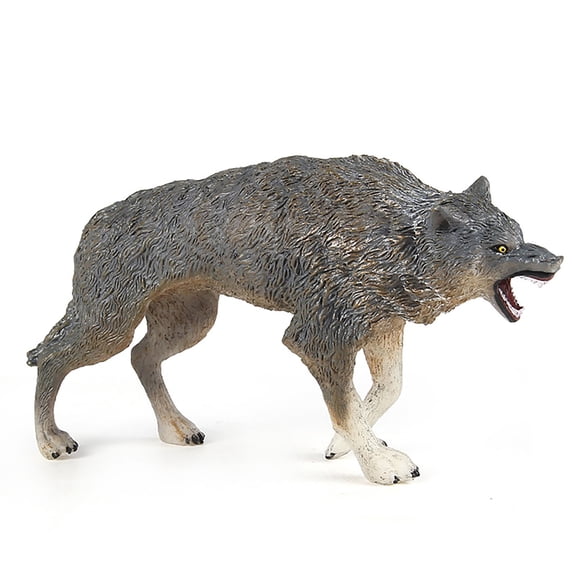 PVC Wolf Model Realistic Male Female Wolf Figurine Statue Sculpture Desktop Decoration Ornament Educational Wild Animal Toy
