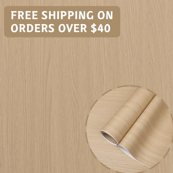 PVC Wood‑Grain Self‑Adhesive Wallpaper – Peel‑and‑Stick Waterproof Vinyl Liner Removable Easy Install Rustic Wood‑Look Roll 23.6"×118.1" for Kitchen, Furniture Wall
