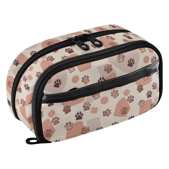 PVC Zipper Pencil Pouch Bear Paw Waterproof Stationery Organizer Bag Cute Large Capacity Pencil Case for School Travel
