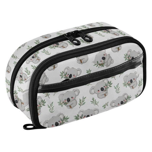 PVC Zipper Pencil Pouch Cute Koala Waterproof Stationery Organizer Bag Cute Large Capacity Pencil Case for School Travel