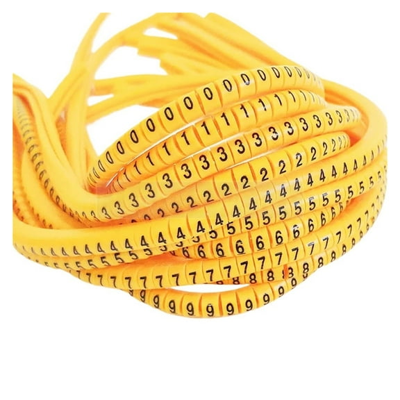 PVC cable marker EC-0 EC-1 Cable Wire Marker Number 0 to 9 Cable Size 1.5 yellow color PVC cable markers insulation marker
