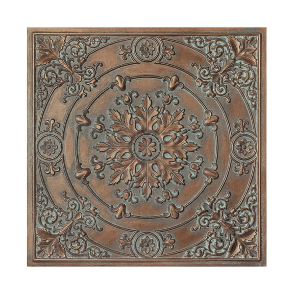 PVC ceiling tile 3D embossed wall panels for light luxury restaurant PL18 Weathered copper 10Pcs/pack