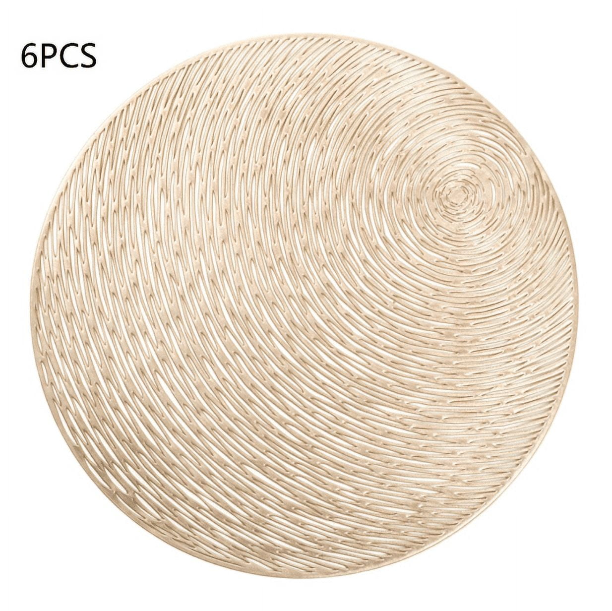 PVC light luxury style decorative plate mat with hollow circular shape ...