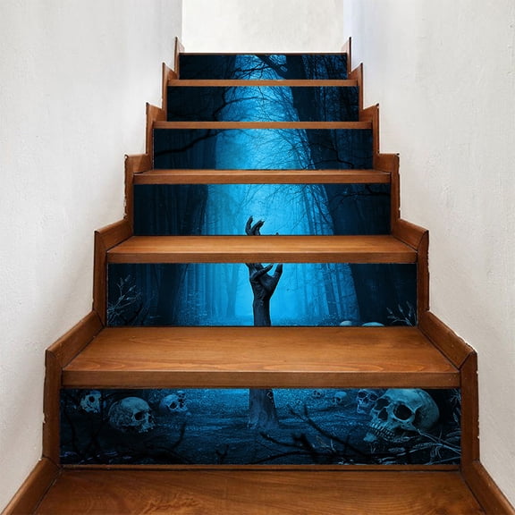 PVC removable stair stickers Halloween skeleton hand removable step decoration stickers