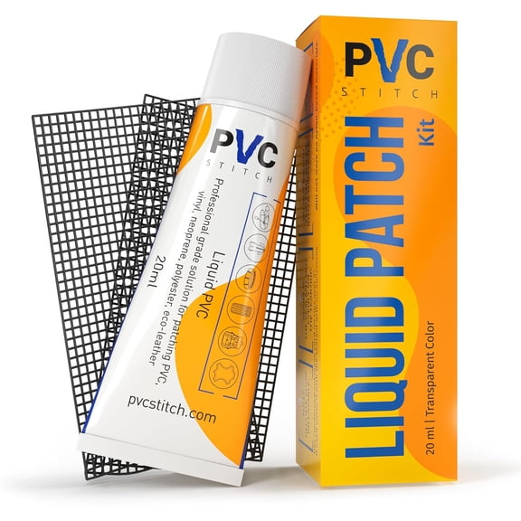 PVC tch Heavy Duty Repair Kit for Air Mattresses, Waterbeds, Hot Tubs, Above-Ground Pools, Bouncy Houses, Mats, Pipes & Hoses, Punching Bags, and Much More (+ Reinforcing Mesh Cord)