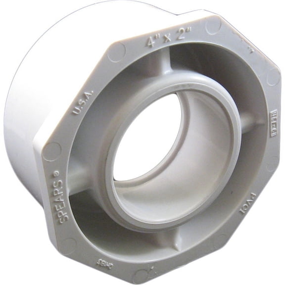 PVCB42 Schedule 40 PVC Bushing, 4 x 2 Inch