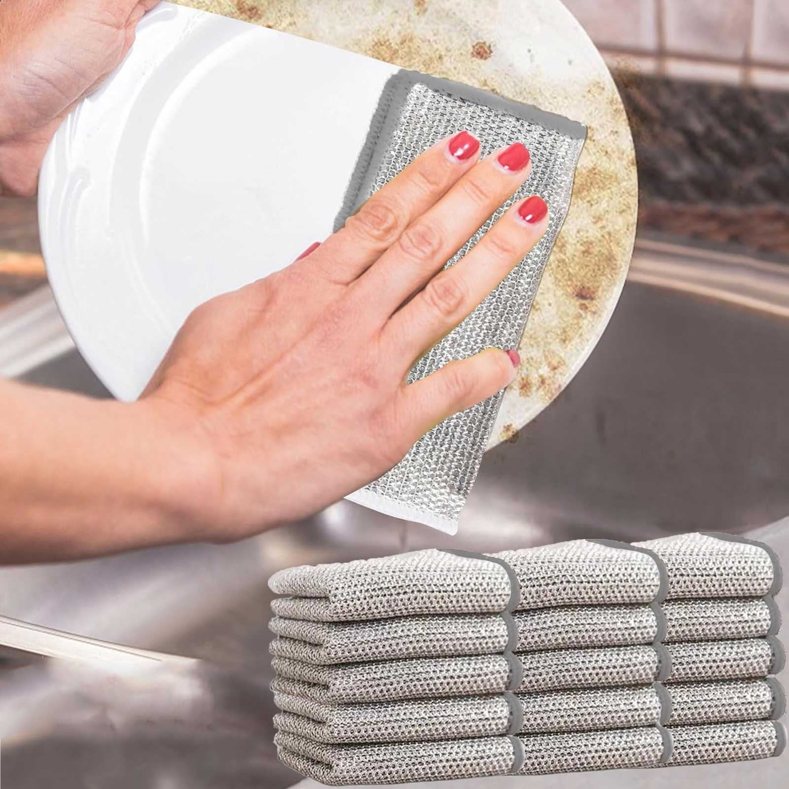 PVCS Kitchen Utensils Clearance 15PCS Wire Dishwashing Rags for Wet and Dry NonScratch Steel