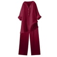 thumbnail image 1 of PVCS Summer Outfits for Women Two Piece Outfit Casual 2 Piece Short Sleeve Tops Crew Neck Pants Sets Tracksuits, 1 of 9