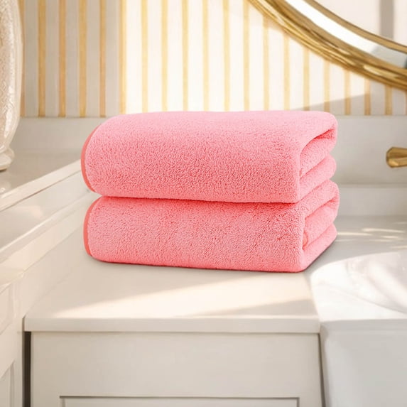 PVCS Towels and Washcloths 2pcs Bath Towel Set Fleece Spun Highly Absorbent Soft Bath Towel Suitable for Bathroom Spa Gym
