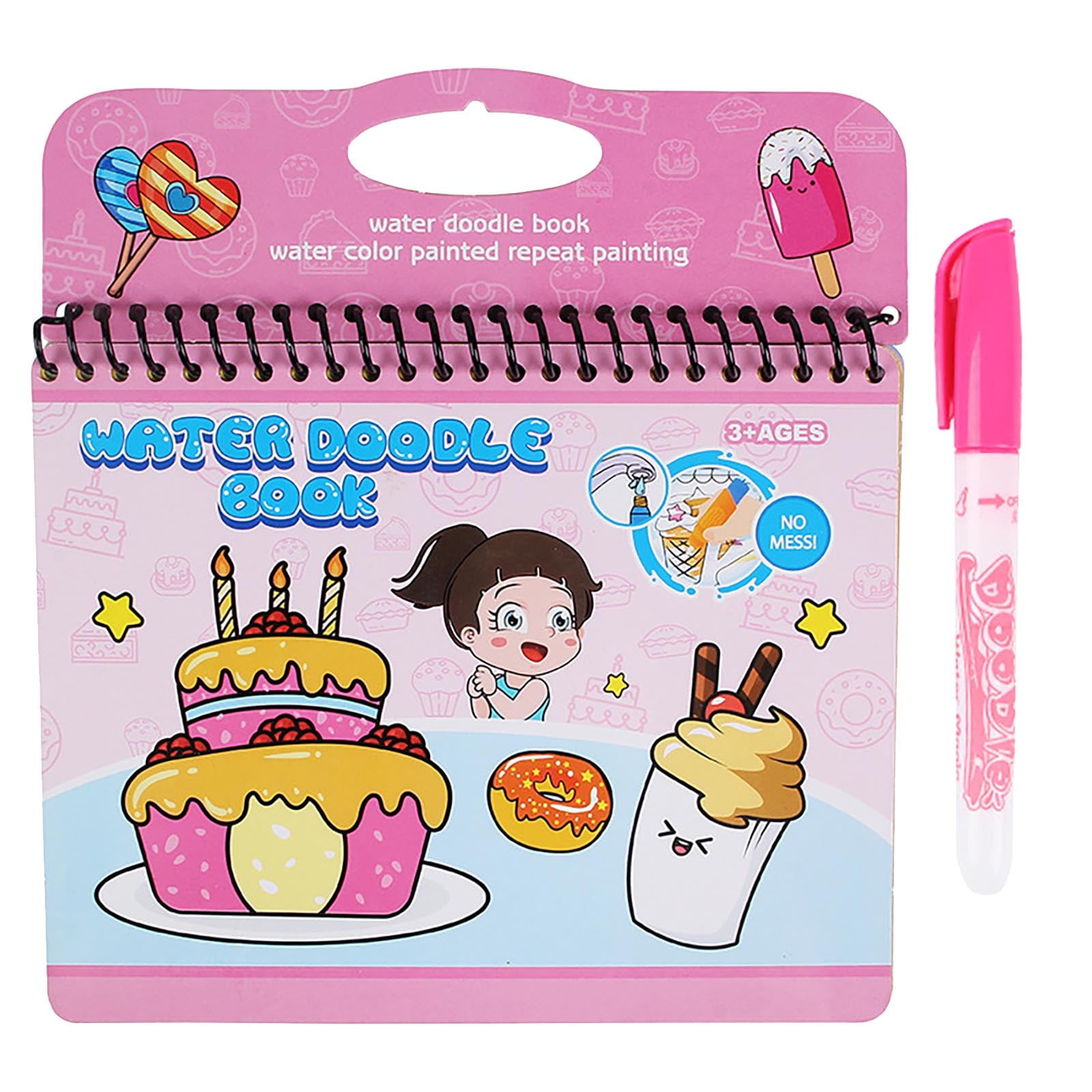 PVCS Toys under 5 Children Repeatable Doodle Watercolor Painting Book