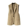 thumbnail image 1 of PVCS Women's Casual Jackets Clearance Button Up Vest with Pockets Solid Color Jacket Casual Outerwear Suit M, 1 of 7