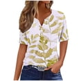 thumbnail image 1 of PVCS Womens Tops Clearance Under $5 Summer Tops for Women Vacation Trendy V Neck Short Sleeve Shirts Casual Loose Spring Vintage Floral Print Comfy Tunic Clothes, 1 of 5