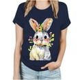 thumbnail image 1 of PVCS Womens Tops Easter Women's Printed Short Sleeved Round Neck Shirt, 1 of 4