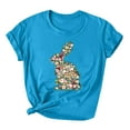 thumbnail image 1 of PVCS Womens Tops Easter Women's Printed Short Sleeved Round Neck Shirt, 1 of 3