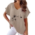 thumbnail image 1 of PVCS Womens Tops Women V-neck Print T- Fashion Comfortable Female Blouses Tops, 1 of 4