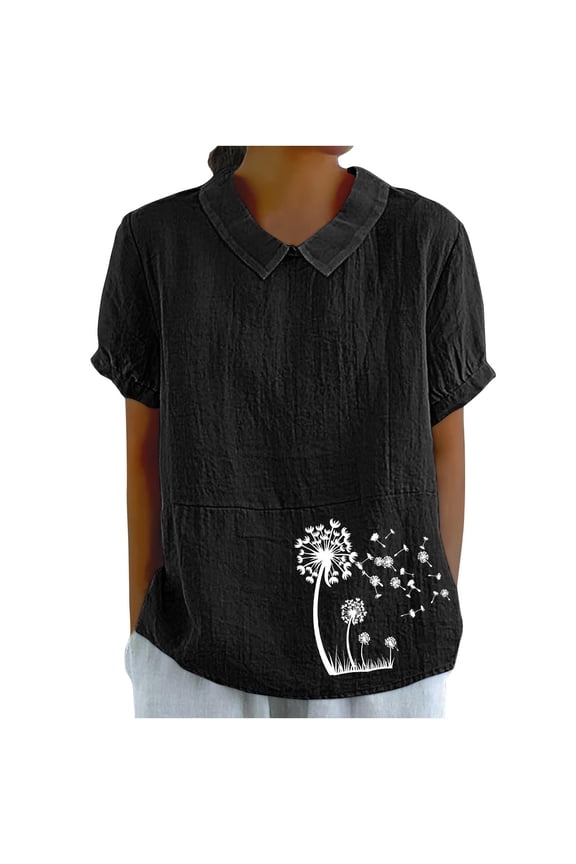 Womens Tops Women's Casual Retro Style Casual Printed Short Sleeve Blouse V-Sleeve Blouse/Shirt