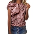 thumbnail image 1 of PVCS Womens Tops Women's Casual Retro Style Casual Printed Short Sleeve Blouse V-Sleeve Blouse/Shirt, 1 of 5