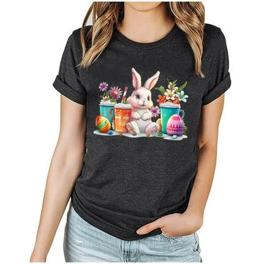 PVCS Womens Tops Clearance Under $5 Women's Fashion Crewneck Printed Short Sleeve T-Shirt Casual Loose Shirt Tops