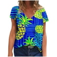 thumbnail image 1 of PVCS Womens Tops Women's Fashion Summer V-Neck Short Sleeve Printed Casual T-Shirt Blouse Tops, 1 of 5