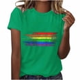 thumbnail image 1 of PVCS Womens Tops Women's Festival Colorful Heart Shaped Printed Round Neck Short Sleeved Top, 1 of 9