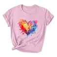 thumbnail image 1 of PVCS Womens Tops Clearance Under $5 Women's Printed Round Neck Short Sleeved T-Shirt Loose Casual Top, 1 of 3