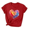 thumbnail image 1 of PVCS Womens Tops Clearance Under $5 Women's Printed Round Neck Short Sleeved T-Shirt Loose Casual Top, 1 of 3
