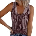 thumbnail image 1 of PVCS Womens Tops Women's Retro Ethnic Style Feather Tassels Printed Sleeveless Tank Tops, 1 of 5
