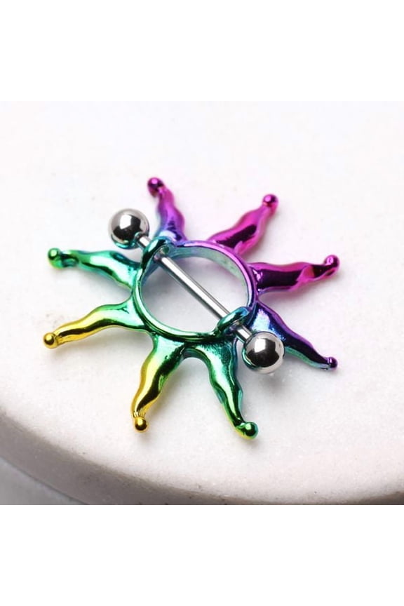PVD Plated Rainbow Sunburst Nipple Shield